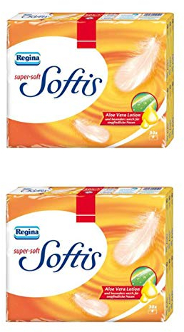 Regina Softis Taschent?cher super-soft mit Aloe Vera Lotion, 4-lagig, 60 St?ck