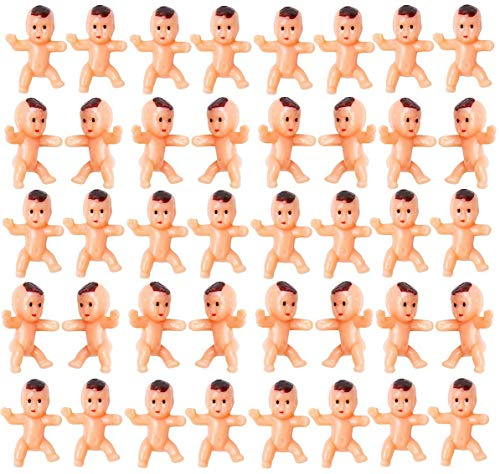 Mini Bébés en Plastique - 100 Pack Poupées 1 Pouce pour Baby Shower, Décorations de Fête Naturelles
