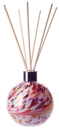 Amelia Art Glass Difusor de caña Esfera - Rosa, Melocotón y Blanco
