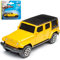 Jeep Wrangler Unlimited Rubicon JK 5 Türer Gelb mit Dach in Schwarz 2007-2018 1/64 Modell Auto