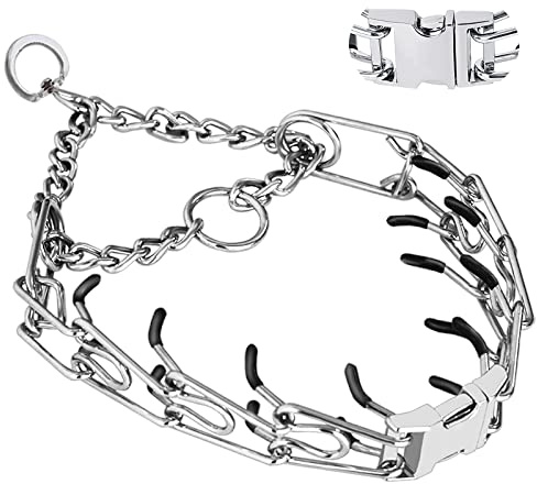 Dog No Pull Collar, Adjustable Size with Quick Release Buckle Dog Collar for Small Medium Large Dogs (with Extra Link and Caps)