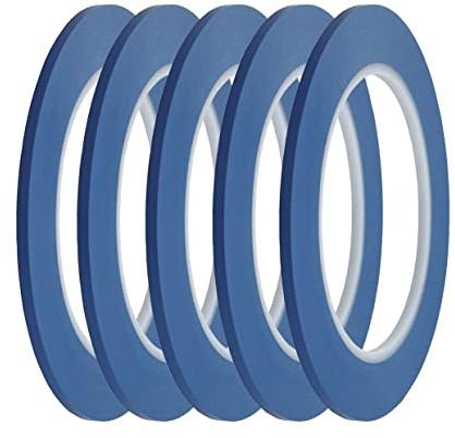 Fine Line Fineline Lot de 5 rouleaux de ruban adhésif en vinyle pour peinture Bleu 3 mm x 33 m