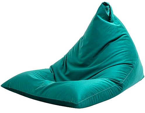 Nobildonna Funda para puf (sin Relleno) para Adultos y Adolescentes, Funda de Terciopelo Grueso, Relleno de 400 L (Verde Oscuro, Grande)