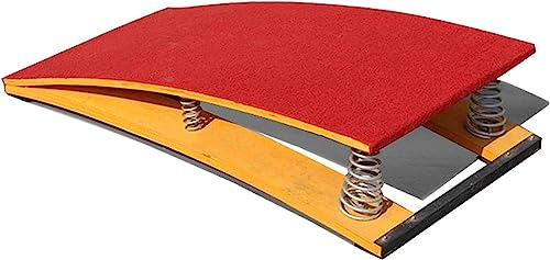 NOALED Junior-Gymnastik-Sprungbrett, Tragbares Gebogenes Gymnastik-Sprungbrett mit 2 Federn und Gepolstertem Teppich, Indoor-Outdoor-Heimboden-Sportausrüstung für Voltigiertraining,50 * 80cm