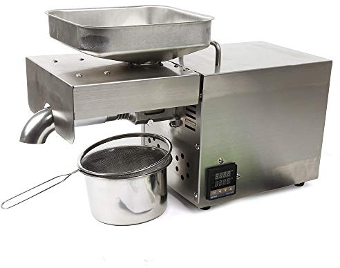 Presse à Huile Automatique Acier Inoxydable Extracteur d'Huile Machine d'Extraction d'Huile Chaude/Froide Commercial Oil Press Machine 610 w Pour Graines De Lin Cacahuètes Thermostatique