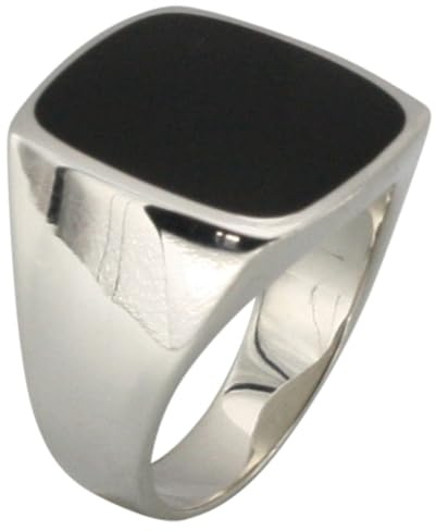 Massiver Siegelring aus Silber 925 mit Onyx
