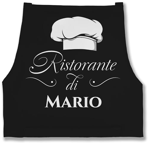 Geschenk mit Namen personalisiert by Shirtracer - Schürze - Pizzaschürze Erwachsene - Ristorante di Name | Geschenk Pizza Zubehör | Pizzabäcker I Pizza Fan