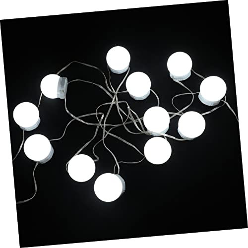Mikikit Make-up-licht Schminktisch Spiegelleuchten Make-up-spiegelleuchten Schminkleuchten Für Spiegel 12 Led-glühbirnen Kommodenspiegel Rotieren Weiß Plastik Usb Schminkspiegel Licht