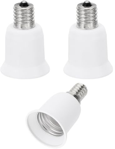 PATIKIL 3 Stück E17 auf E27 Lampenfassungen, Fassunge Sockel, Glühbirnen Fassung für Party Beleuchtung, Bastelarbeit, Terrassenüberdachung (Weiß)