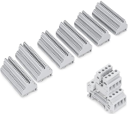 Bornier en Cuivre à Double Rangée à Montage sur Rail DIN, Bornes de Câblage UKK5 500 V 32 A, Installation Facile, Pièces de Rechange pour Connexion électrique, 100 Pièces