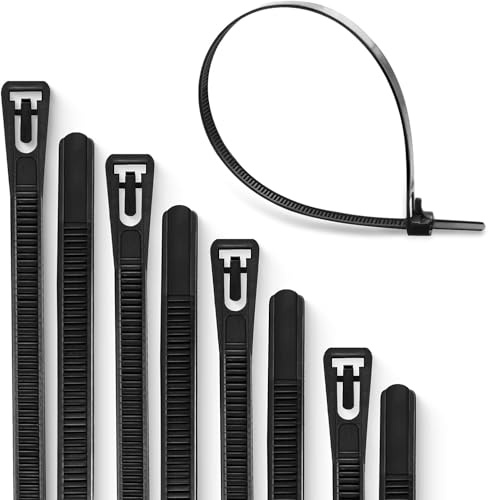 Meccion Collier de Serrage Réutilisables 100 Pièces Amovibles Attache Câble, Serre Câbles en Nylon Solides (150mm x 4mm, Noir)