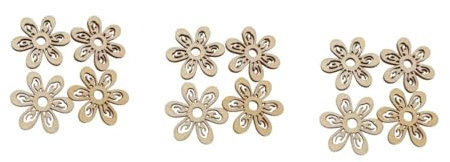 SEWACC Holzteile Deko 60 Stk Blumendekoration Bastelideen Bastelmaterial Handgemachte Dekoration Diy Dekoration Party Decoration Floral Ausgehöhlt Diy Basteldekoration Dekoration Hölzern