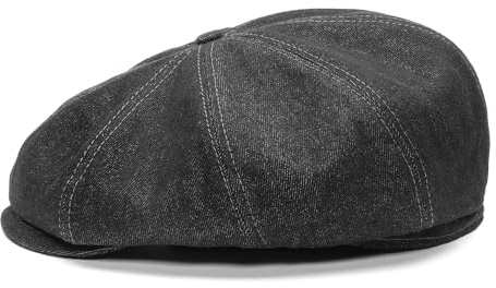 Sterkowski Modell Shelby | Denim Schiebermütze für Herren und Damen | Luftdurchlässige Luftig Newsboy Cap