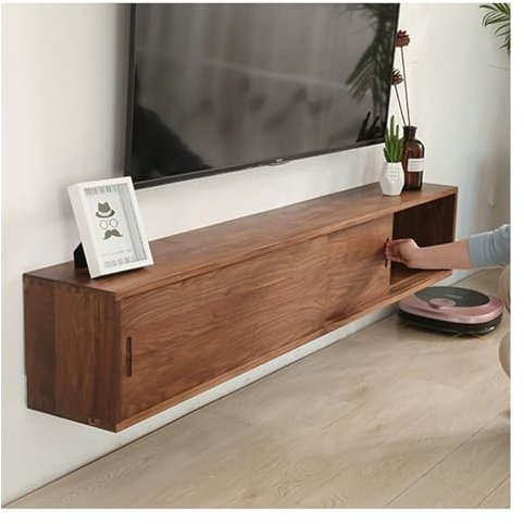 TV Schrank Board Sideboard Hängeschrank, schwebendes TV-Regal, Wandmontage, Medienkonsole, Router, DVD-Regale, Aufbewahrungsschrank, TV-Ständer, for PS4/Kabelbox/DVD-Player/Spielekonsole, Streaming-Me