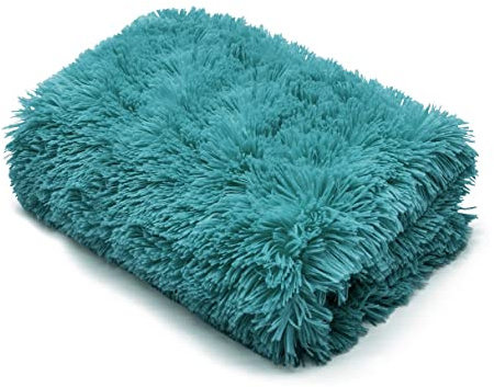 Cuddles Throws Hug & Snug Long Pile Fulffy Fur Fleece Blankets Super Soft Warm Cosy Couch Sofa Settee Bed Sherpa Fleece Throws Travel Multipurpose Large Blankets (Teal NZ, Double - 150x200cm)