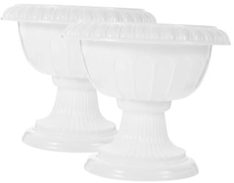 GOOHOCHY 2pcs European Style Flower Container Vintage Wedding Flowerpots Decorative Plant Holder for Indoor Outdoor