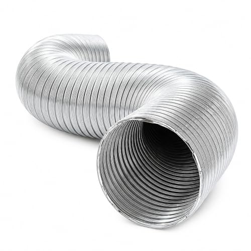 Whisper - Halbflexibler Lüftungsschlauch - Aluminium - Ø 180mm - 2 Meter Länge - Ideal für Dunstabzugshauben - Hohe Festigkeit