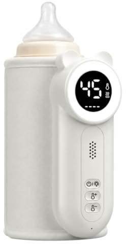 Cozytots Flaskvärmare baby på vägen matchild flaskvärmare to go batteri USB-termosflaska med temperaturdisplay värmeväska för babyflaskor bärbara flaskvärmare babyflaskor fodral