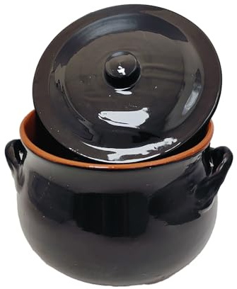 Pentola Bicolore in Ceramica con Coperchio Diametro 24 Cm