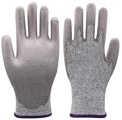 Lot de 2 gants de cuisine résistants aux coupures - 5 niveaux - Réutilisables - Gants de protection pour éplucher les huîtres, couper les mandolines, couper la viande et sculpter le bois
