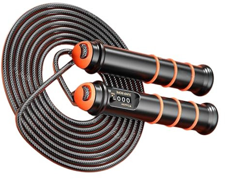 SueaLe Digitales Zählen Entfernbares Sprungseil Gewichtete Überspringen Von Seilseil Mit Antislip Für Fitness Enthusiasten