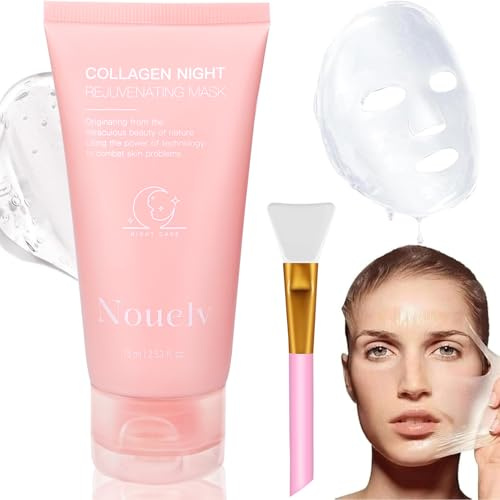 Collagen Night Wrapping Mask, Collagen Overnight Face Mask Korean Skincare Peel Off Face Masks for Deep Hydration Care, Reduce Sagging & Dullness for Glowing Skin