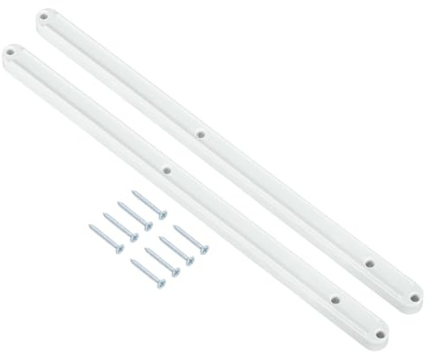 QUARKZMAN Schubladenschienen, 2 Stück 300mm - Kunststoff Schubladenschienen mit Schrauben, seitlich montierte gerillte Führungsschiene für Schublade Nachttisch Schrank Kommode (Weiß)