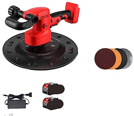 Máquina pulidora, lijadora orbital, Lijadora eléctrica sin escobillas for paneles de yeso, 1280 W, papel de lija de pared, masilla, polvo, lijado, máquina pulidora de pared para lijar, pulir(2 Battery