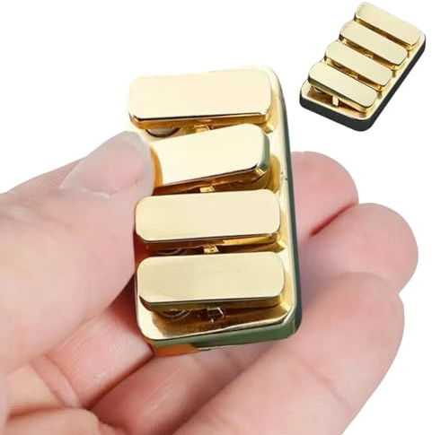 Fidget Toys Slider, 4 Tasten Metall Fidget Slider, EDC Fidget Clicker, Fidget Toys Erwachsene, Magnetisches Fidget Toy Metall Slider Stress- und Angstabbau (Gold)