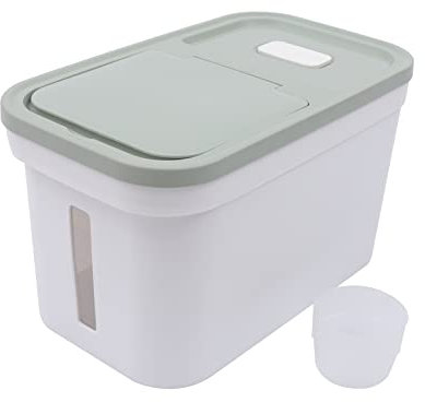 NoneDanGee Contenitori grandi da 10 l con coperchio, contenitore per riso con misurino, buona tenuta, in polipropilene, per cereali, riso, farina, pasta, 22 x 38 x 23 cm