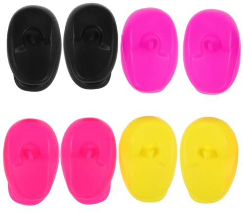 Baluue 4pairs Silicone Ear Muffs for Hair Dyeing Use High-temperature Resistant Salon Accessories Ear Covers for Hair Dyeing and Blow-drying