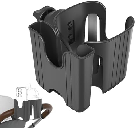 Portavasos Accesorio para Cochecito, Soporte para Teléfono como Accesorio De Cochecito, Organizador Ajustable Extraíble Y Resistente para Silla De Ruedas Scooter Móvil Bicicleta Teléfono Exterior