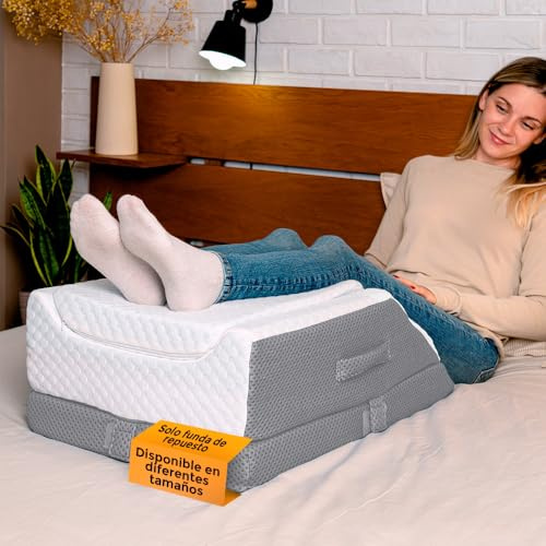 Ritalia Funda de Repuesto para Almohada elevar piernas | No Incluye Almohada | Cubierta Extra de bambú Lavable Oeko-Tex | Compatible con cojín de Lectura y Modelo antirreflujo | Recambio higiénico