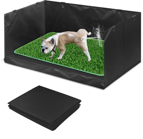 High Walls Dog Pee Pad Holder with Artificial Grass Foldable Indoor Dog Potty Tray 15.7 * 23.6 * 35.4 Inch Dogs Litter Box with Waterproof Liner for Puppies Small and Medium Dogs