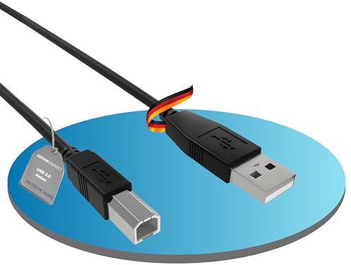 ADVANconnect Câble d'imprimante USB, type A vers B, câble haute vitesse 1,00 m, câble de connexion scanner et imprimante, câble de connexion, USB 2.0, transfert de données 480 Mo/s, noir
