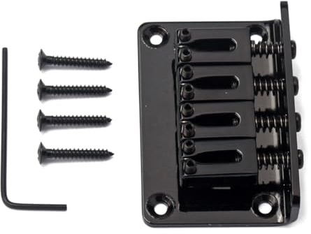 Milisten Black Piano Bridge for String Bass Vintage Style Guitar Bridge Screws and Wrench for Guitar Use
