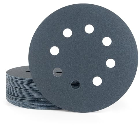 Viaky 36 discos de lijado en seco y húmedo de 125 mm, almohadillas de lija orbitales aleatorias de grano 800 | Papel de lija de carburo de silicio para madera, metal, muebles y pulido automático
