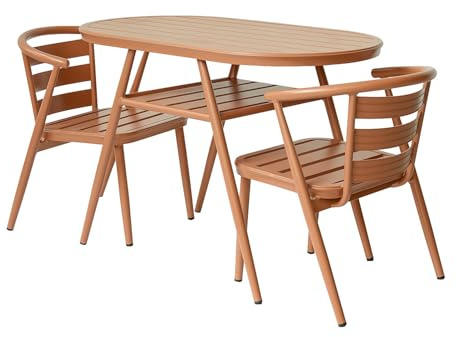 Vente-unique - Set di tavolo e sedie da giardino 2 posti Adea - alluminio - rame