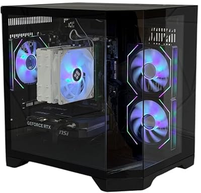 Gaming Desktop Computer - AMD Ryzen 7 5700X CPU, RTX 5060 8GB Graphics Card, 32GB RAM, 1TB SSD, Dual-Chamber DS240 Case, High Performance PC for Gaming, Streaming & Editing, Windows 11 Ready
