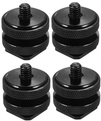 NAMOARLY Adaptador de Tornillo para Cámara DSLR 1/4 Pulgada, Montaje Doble Capa, 4 Piezas, Compatible Zapata de Flash, Accesorios para Trípode y Equipo de Fotografía Portátil