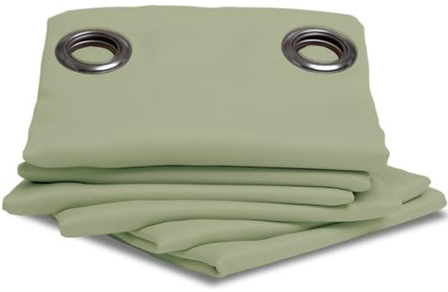 Moondream Vorhang, Green - Almond - Eyelet, W145 x H260 (57''x102'')