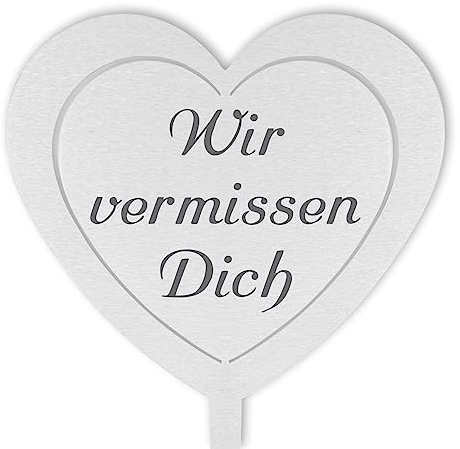 Fritz Cox Spilla per Tomba in Acciaio Inox a Forma di Cuore Ci Manca!