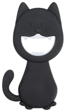 balvi-Flaschenöffner Katy Farbe grau In Form Einer Katze Magnetisch Aus PVC/Metall