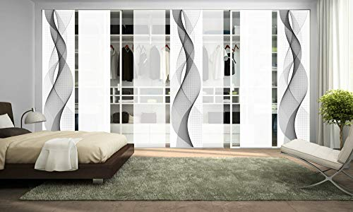wohnfuehlidee 7er-Set Schiebegardine DILAILA Blickdicht, Höhe 245 cm, grau