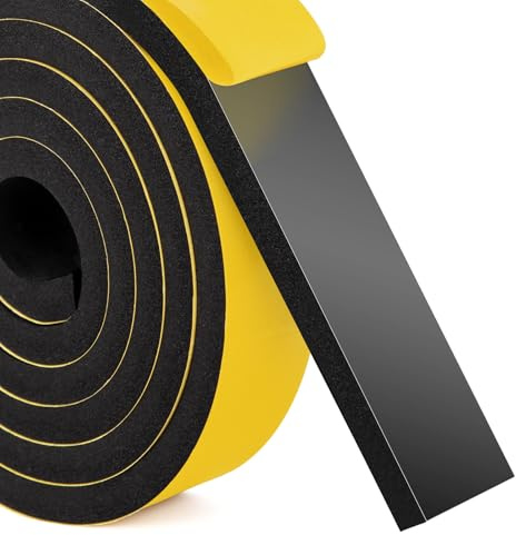 fowong Moosgummi Selbstklebend 2m-Abnehmbarer Klebstoff Dichtungsband 50mm(B) x10mm(D) Türdichtung Schaumstoffband für Fenster Ceranfeld, Kollision Siegel Schalldämmung Gesamtlänge 2m lang