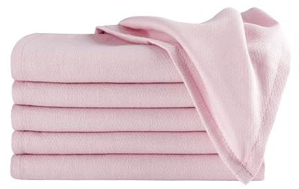 Little Pipers Deluxe 100% Natural Cotton Birdseye Cloth Diapers for Babies - Absorbent Cloth Diapers Burp Cloths - Pink - 6 Pack