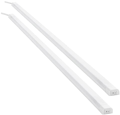 SEBSON LED Unterbauleuchte Küche 80cm - 2er Set - 4000K Neutralweiß, LED Lichtleiste mit Stecker und Schalter 230V, Indirekte Beleuchtung, Schrankbeleuchtung 24x13x800mm