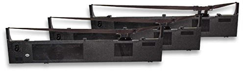 vhbw 3x Farbband Schriftband Ersatz für Epson S015086 | C13S015086 für Nadeldrucker, Bondrucker - Schwarz