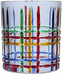 New Italian Retro Hand-Painted Glass ins Wind Crystal Hand-Painted Glass Whisky Wine Cup Coffee Cup (Color : Hand Painted 2, Size : 301 400ml)