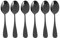 KVSERT Cucharillas negras de acero inoxidable, cucharillas pequeñas para postre, de 6 cucharas de café negras